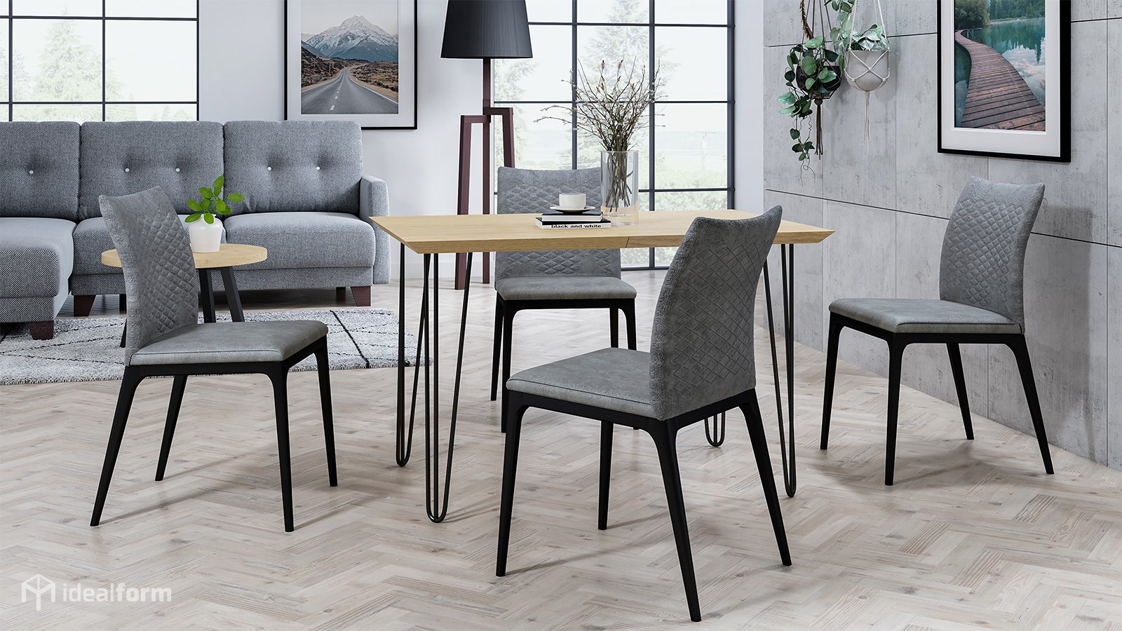 Aranżacja wizualizacja 3d model 113 stół loftowy